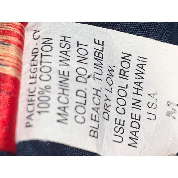 Pacific Legend Blue Hawaiian Button Down Shirt Medium - Picture 5 of 5